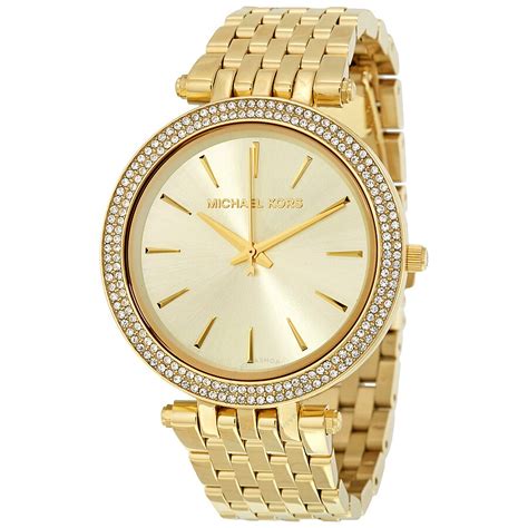 michael kors darci watch black face|Michael Kors Darci Black Dial Ladies Gold Tone Crystal Pave .